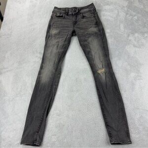G Star RAW Lynn Mid Skinny Black Denim Jeans Women’s Size 26 x 32 US